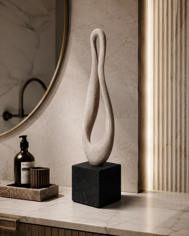 Beige Abstract Sculpture Maldon Sand 69 cm
