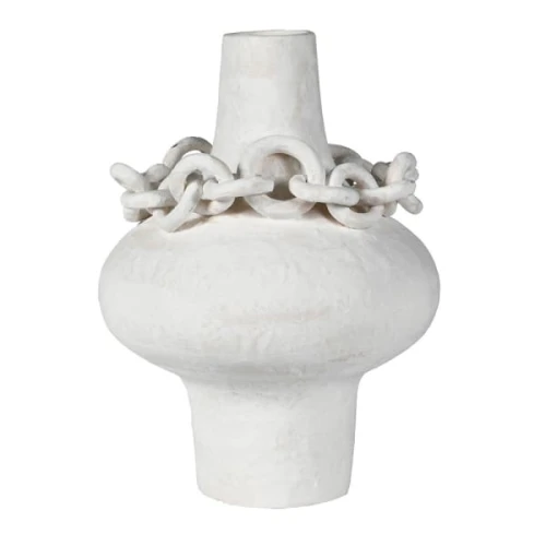 Ivory Chain Porcelain Vase for Dried Flowers 45 cm