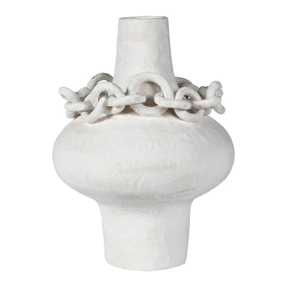 Ivory Chain Porcelain Vase for Dried Flowers 45 cm