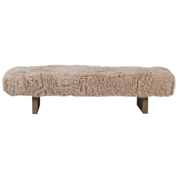Lyall Fluffy Faux Sheepskin Bench 170 cm