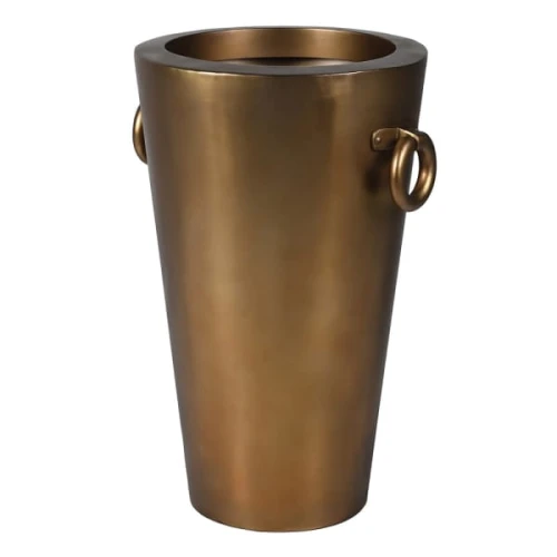 Tall Gold Metal Planter Brass 80 cm for Living Room