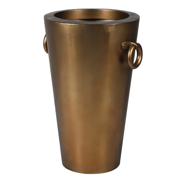 Tall Gold Metal Planter Brass 80 cm for Living Room