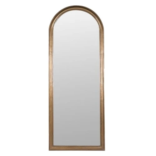 Palazzo Arch Mirror 220 cm – Large Brass-Finish Arched Full-Length Mirror