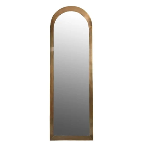 Maison Arch Antique Brass Mirror 191 cm – Large Iron-Framed Arched Mirror