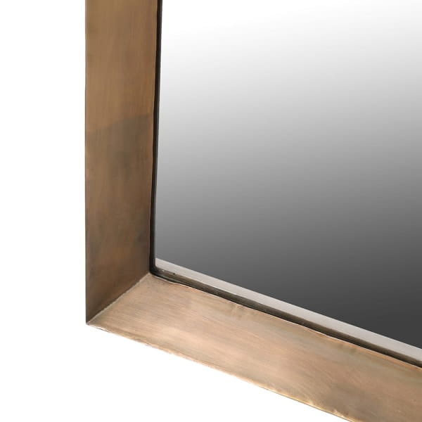 Large arched full-length mirror in antique brass finish