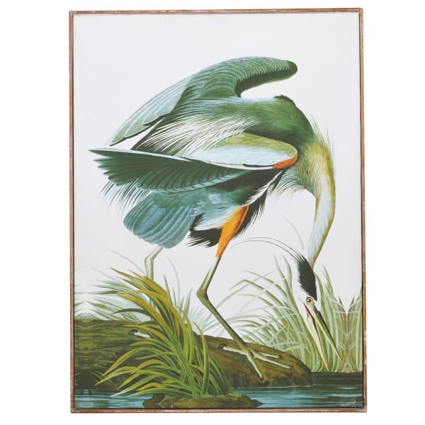 Tropic Crane Canvas Wall Art 113 x 83 cm – Green Tropical Bird Artwork