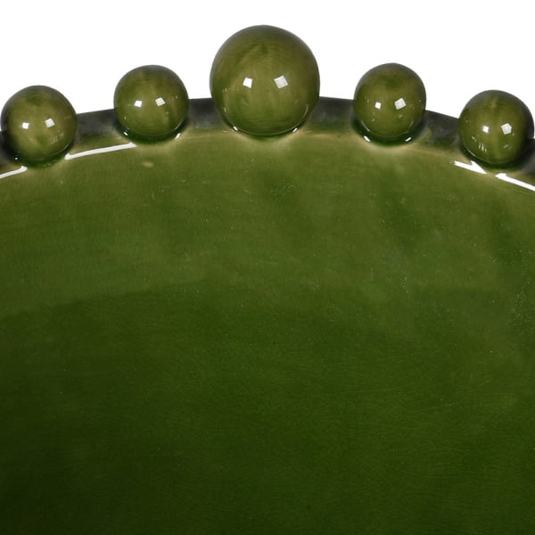 Green ceramic decorative bowl 38 cm
