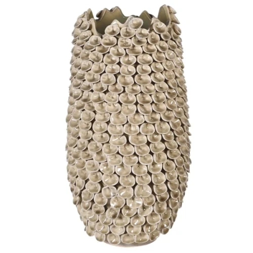 Cream Ceramic Vase 49 cm – Tall Organic Decorative Vase