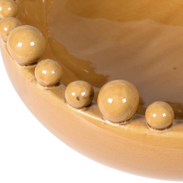 Yellow Decorative Ceramic Bowl 38 cm – Handmade Ceramic Centrepiece