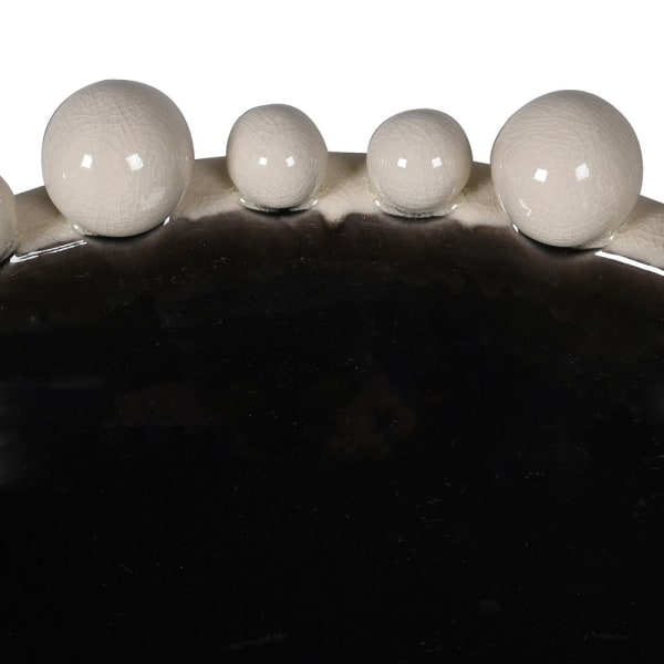 Black and White Decorative Ceramic Bowl 38 cm – Handmade Ceramic Centrepiece