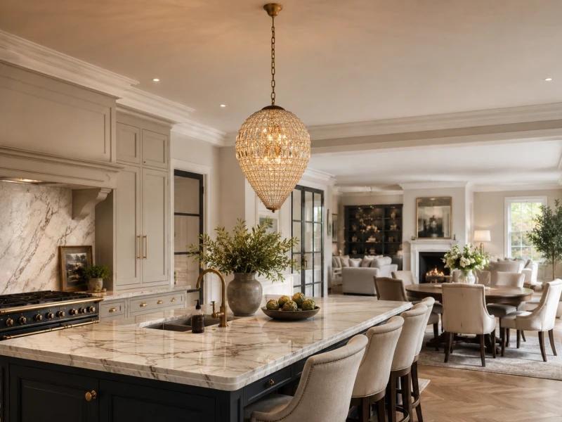 Luxury crystal chandelier for dining room in antique gold