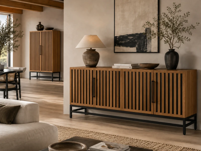 Enderby Wood sideboard 175 cm with fluted doors
