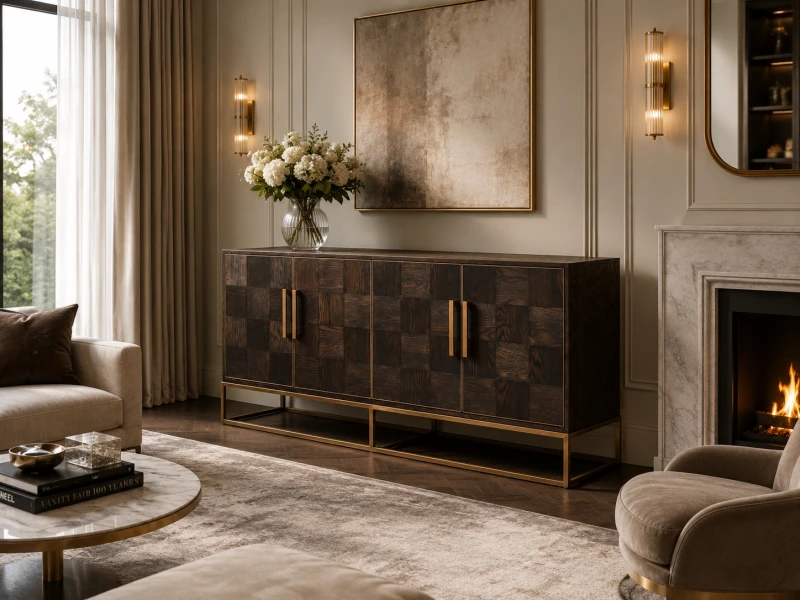 Four door Surrey Oak sideboard for living room