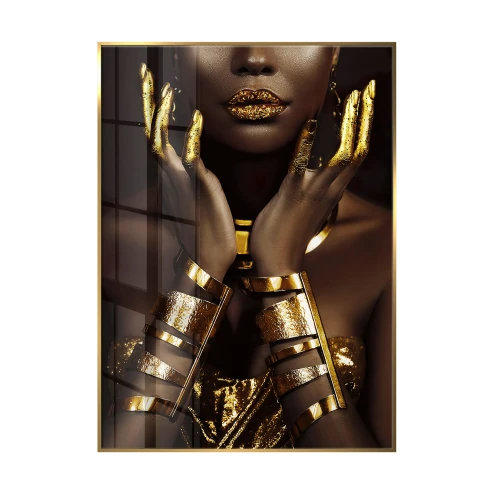Golden Touch Glass Wall Art 80x120 cm