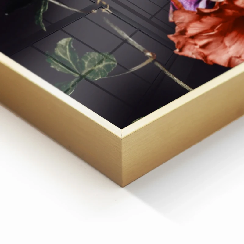 Colourful glass wall art with flower crown design