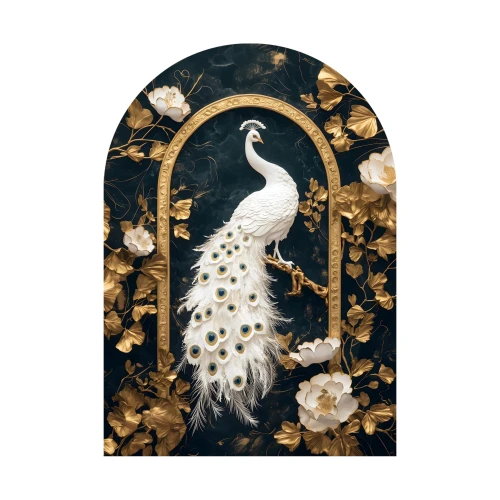 Peacock Glass Wall Art 70x100 cm