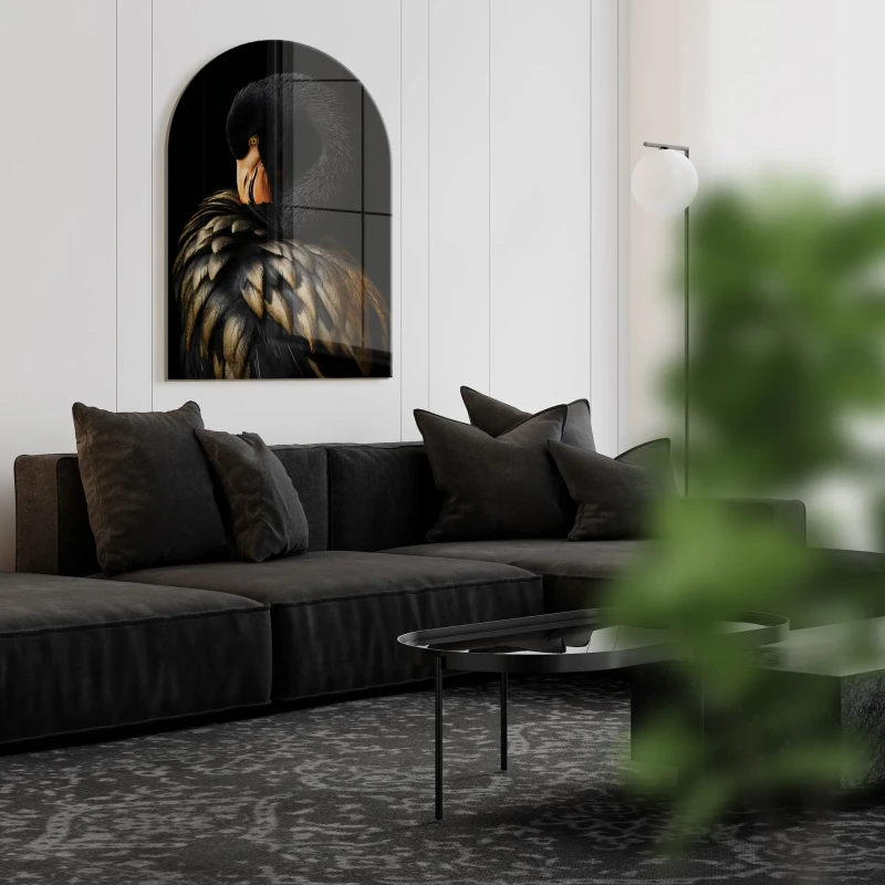 Black Flamingo Glasspik with glossy glass finish