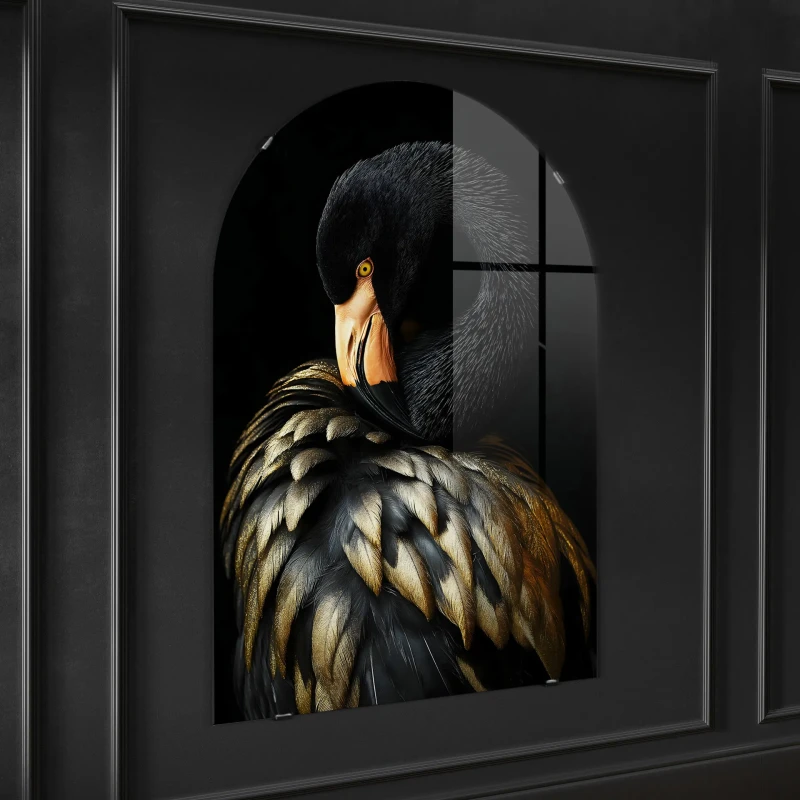 Black Flamingo Glasspik with glossy glass finish