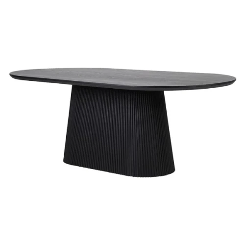 Black Mystic 210cm Oval Black Dining Table