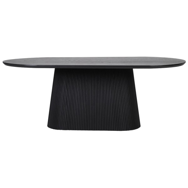 Black Mystic dining table with softly rounded tabletop