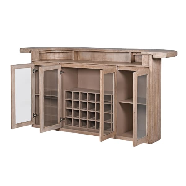 Acacia freestanding wooden home bar 208cm