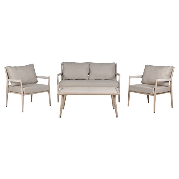 Marbella four-seater garden lounge set with sofa, armchairs and coffee table
