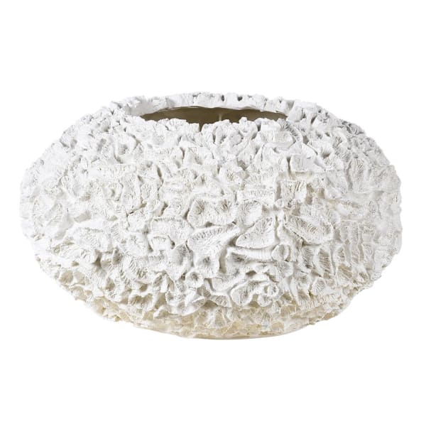 Coral White decorative bowl 48 cm with coral texture