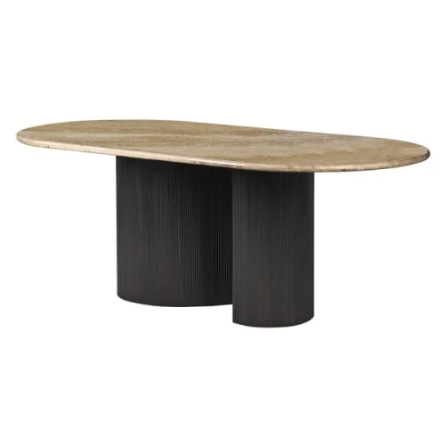 Linton Oval Travertine Dining Table 200cm