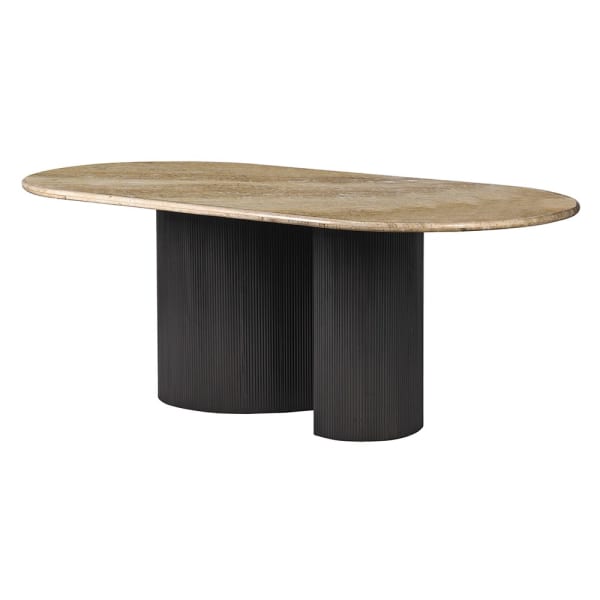 Luxury travertine dining table for an elegant modern dining room