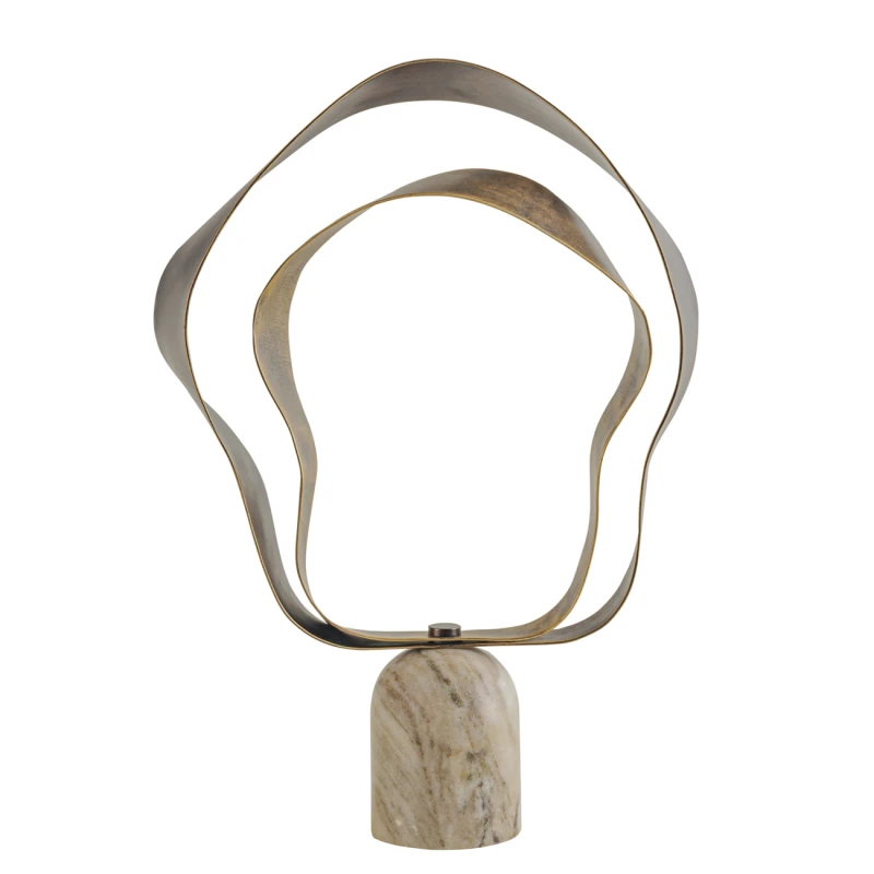 Linton Gold 47.5cm marble and metal abstract sculpture