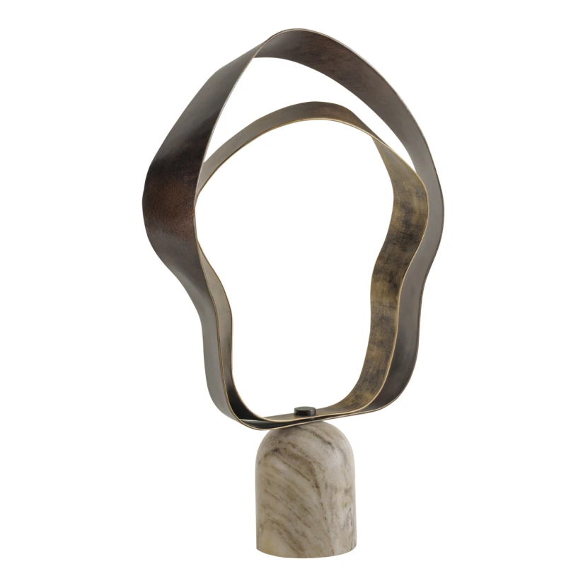 Gold abstract sculpture on polished Indian marble base