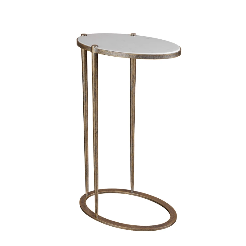 Anne Light gold side table with White Banswara marble top