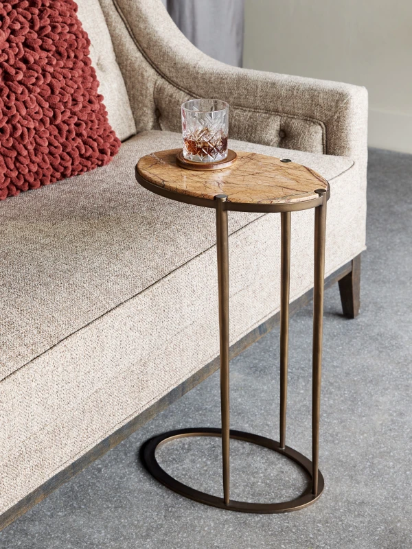 Forest Brown marble side table for living room