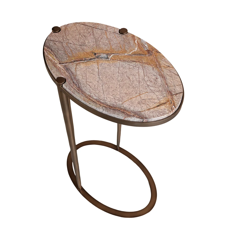 Forest Brown marble side table for living room