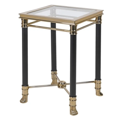 Foo Side Table Black Gold Glass 61,5 cm