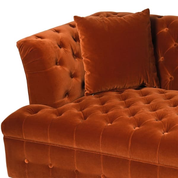 Eaton Naranja 245 cm Cotton Velvet Sofa