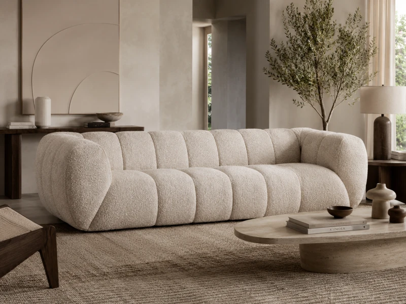 Nube sofa in beige – luxury modern sofa with soft rounded shape