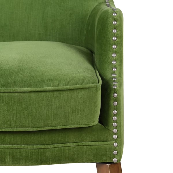 Pistachio 132 cm cotton sofa with stud detailing