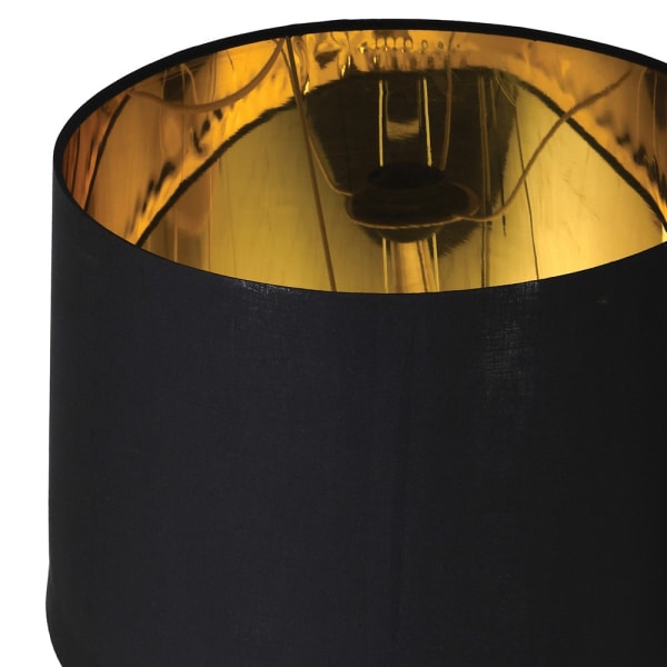 Art deco gold floor lamp with black shade
