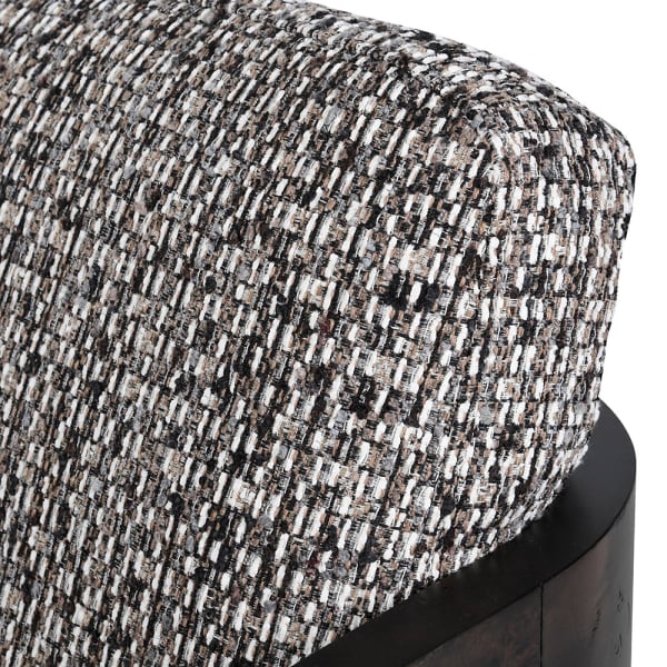 Designer Heron Cobblestone armchair with textured fabric