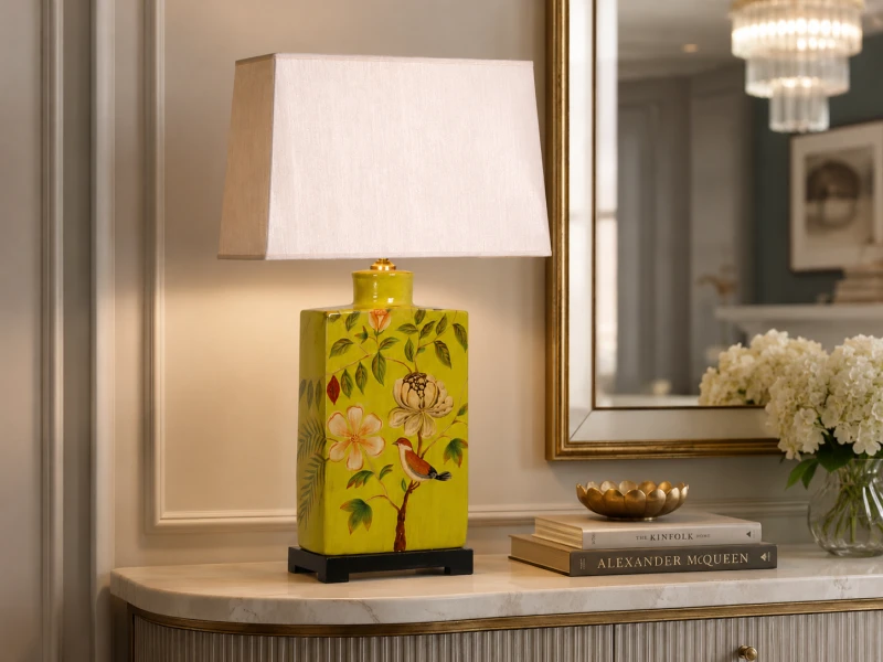 Large rectangular table lamp for console or sideboard