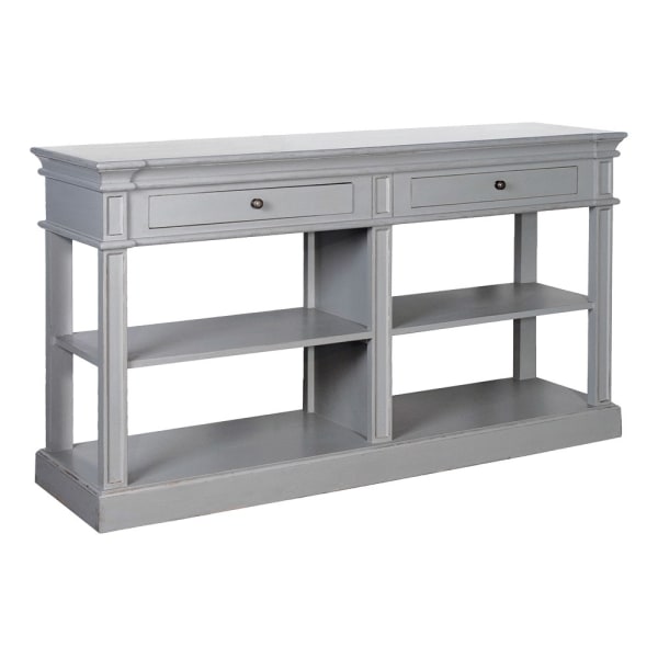 Minor grey console table with two drawers