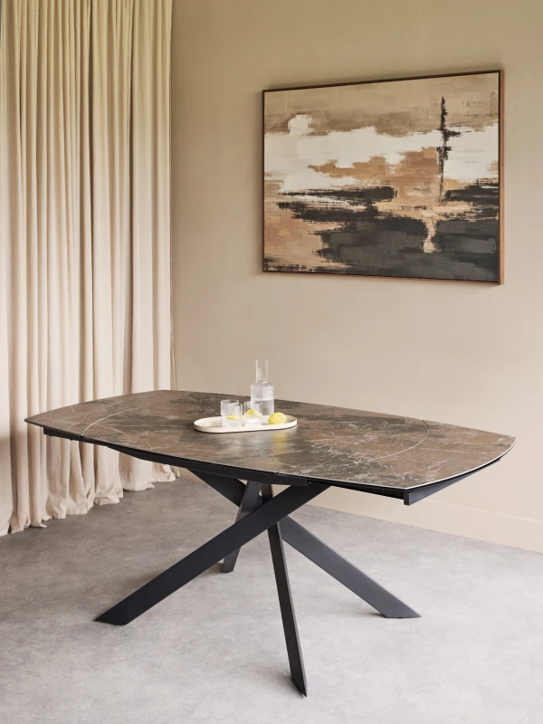Thames 130cm ceramic dining table in a contemporary interior