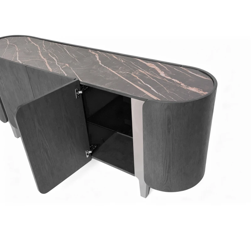Finsbury 200cm dark oak sideboard with a ceramic top
