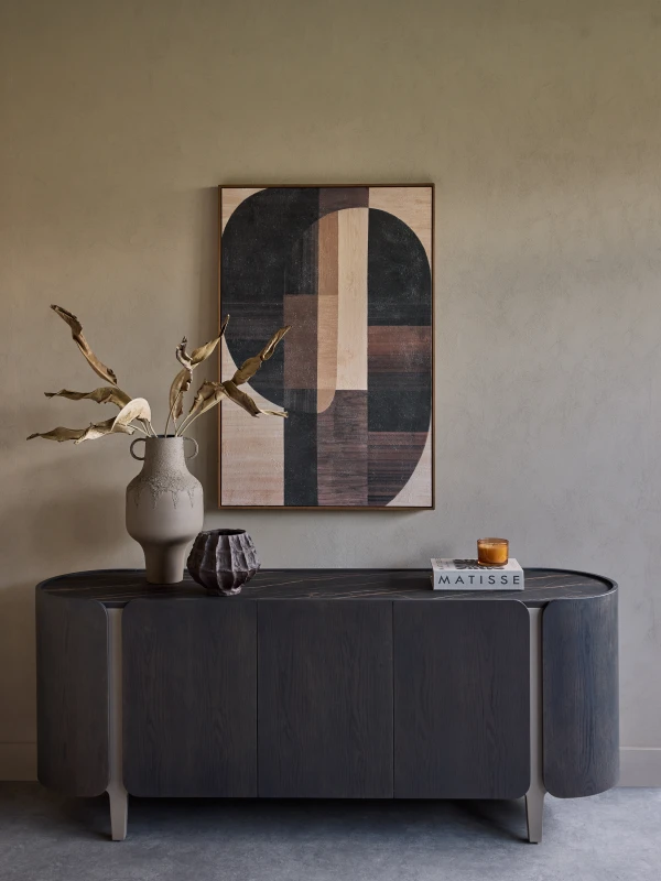 Finsbury 200cm dark oak sideboard with a ceramic top
