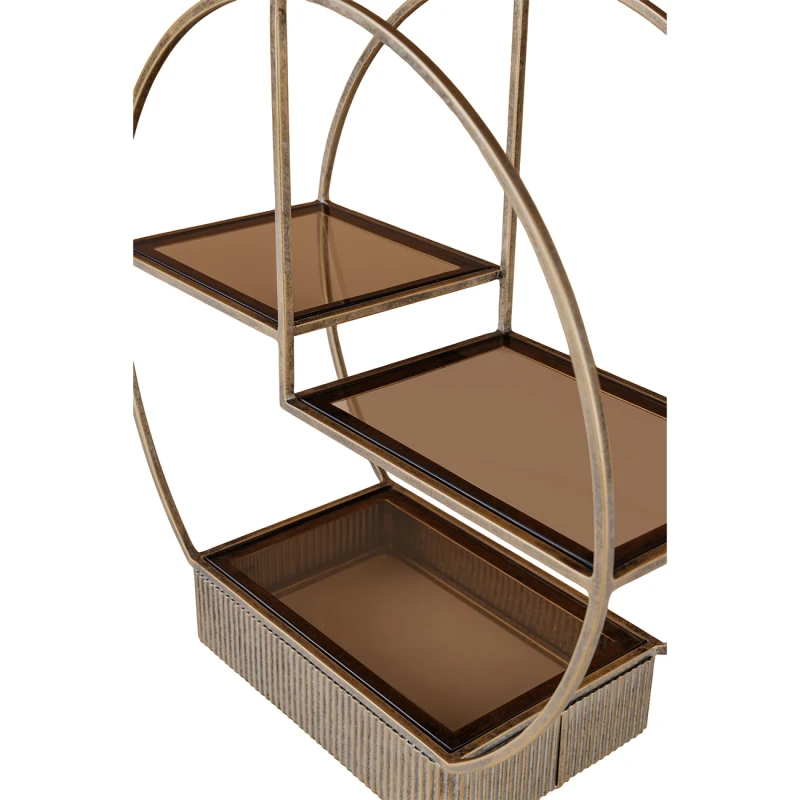 Three-tier canapé and dessert stand in champagne gold