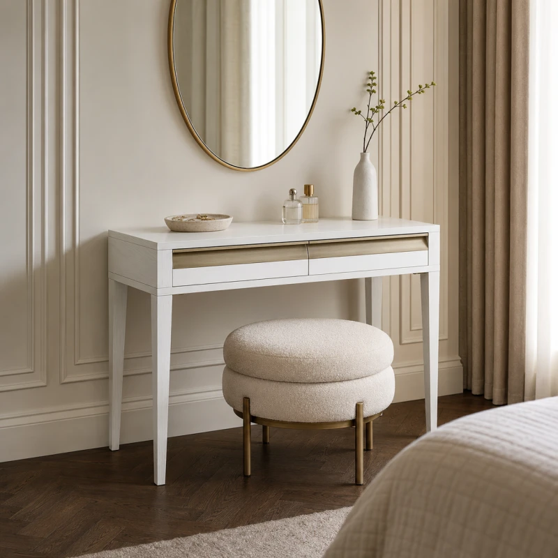 White Chelsea dressing table measuring 110cm wide