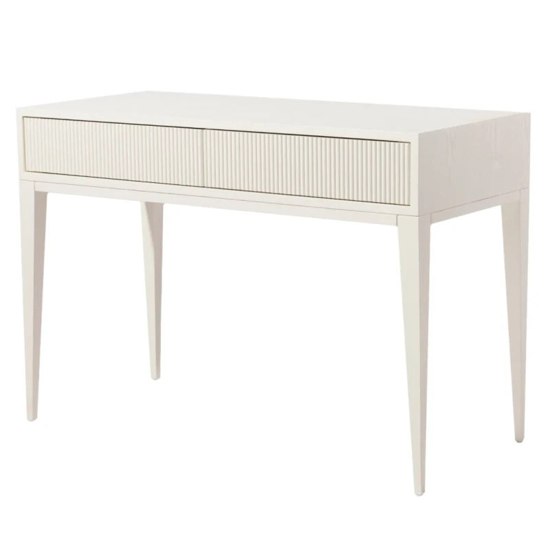 Amore white fluted dressing table with two drawers