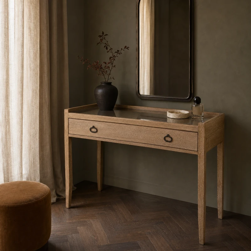 Kingham Single rattan dressing table 120cm