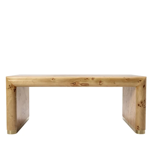 Burl Coffee Table 110cm – Burl Wood and Brass